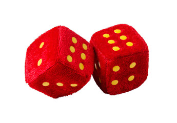 Two plush dice