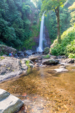 Vibrant colors in the water at gitgit waterfall - Bali, Indonesi