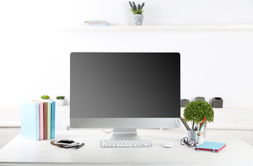 Office workplace with modern computer