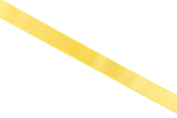 Yellow ribbon isolated on white