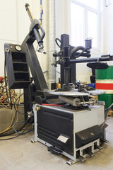  metal tool cabinet at service station