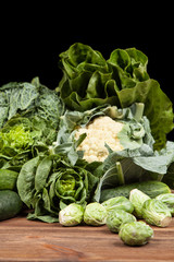 Assortment of green vegetables