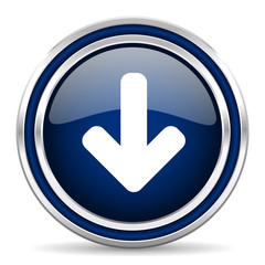 download arrow blue glossy web icon