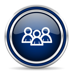 forum blue glossy web icon