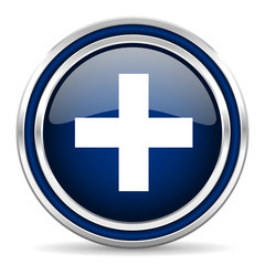 Obraz premium plus blue glossy web icon