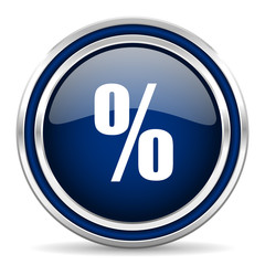 percent blue glossy web icon