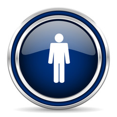 male blue glossy web icon