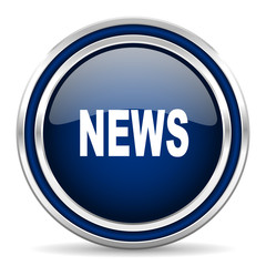 news blue glossy web icon