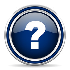 question mark blue glossy web icon