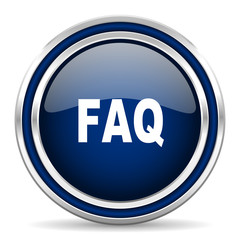 faq blue glossy web icon