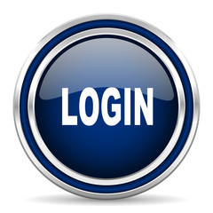 login blue glossy web icon