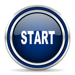 start blue glossy web icon