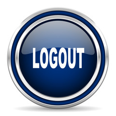 logout blue glossy web icon