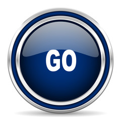 go blue glossy web icon