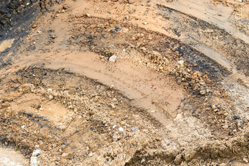 Clay texture background with Curved lines in construction site