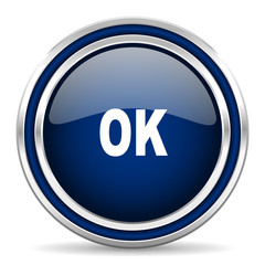 ok blue glossy web icon