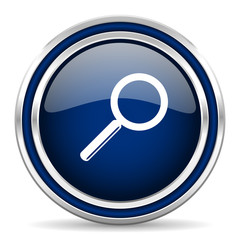 search blue glossy web icon