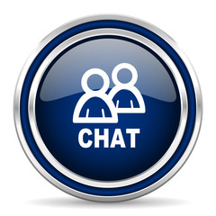 chat blue glossy web icon