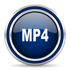 mp4 blue glossy web icon