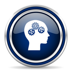 head blue glossy web icon