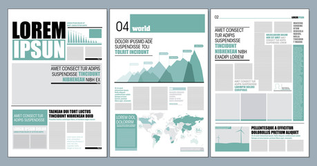 Green graphical design newspaper template