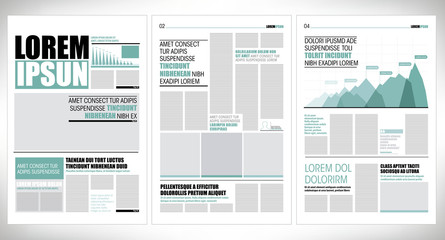 Green graphical design newspaper template