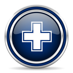 Obraz premium pharmacy blue glossy web icon