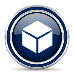 box blue glossy web icon