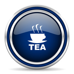 tea blue glossy web icon