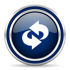 rotation blue glossy web icon