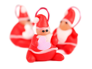 Polymer clay santas, christmas decoration