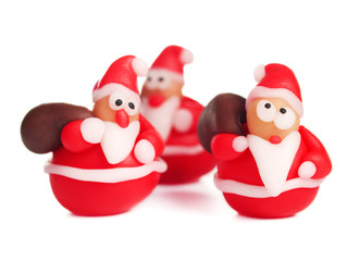 Polymer clay santas, christmas decoration