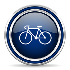 bicycle blue glossy web icon