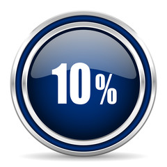 10 percent blue glossy web icon