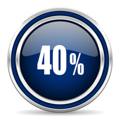 40 percent blue glossy web icon