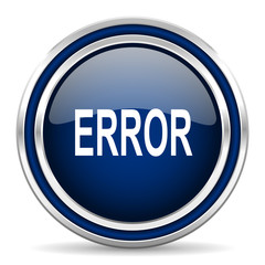 error blue glossy web icon