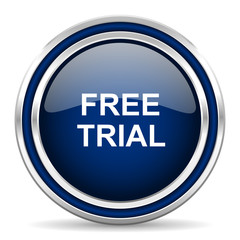 free trial blue glossy web icon