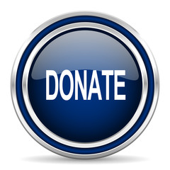 donate blue glossy web icon