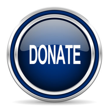 donate blue glossy web icon