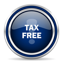 tax free blue glossy web icon