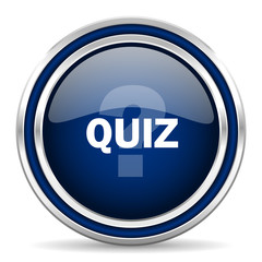 quiz blue glossy web icon