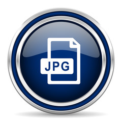 jpg file blue glossy web icon