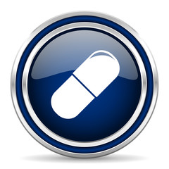 drugs blue glossy web icon