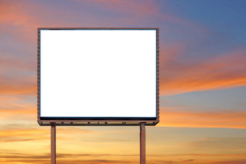 blank billboard for advertisement on beautiful sky background