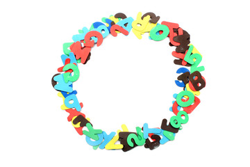 Colorful alphabet letters in circle shape