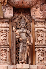 Wooden Sculpture in Sanctuary of Truth. Pattaya, Thailand