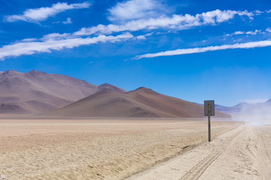 Off-road track in the Atacama desert, Bolivia