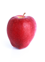 Fresh red apple isolated on white background.