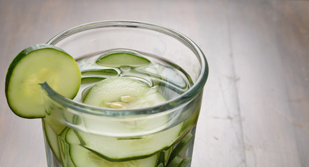 Cucumber water in glass