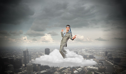 Naklejka premium With tie on head